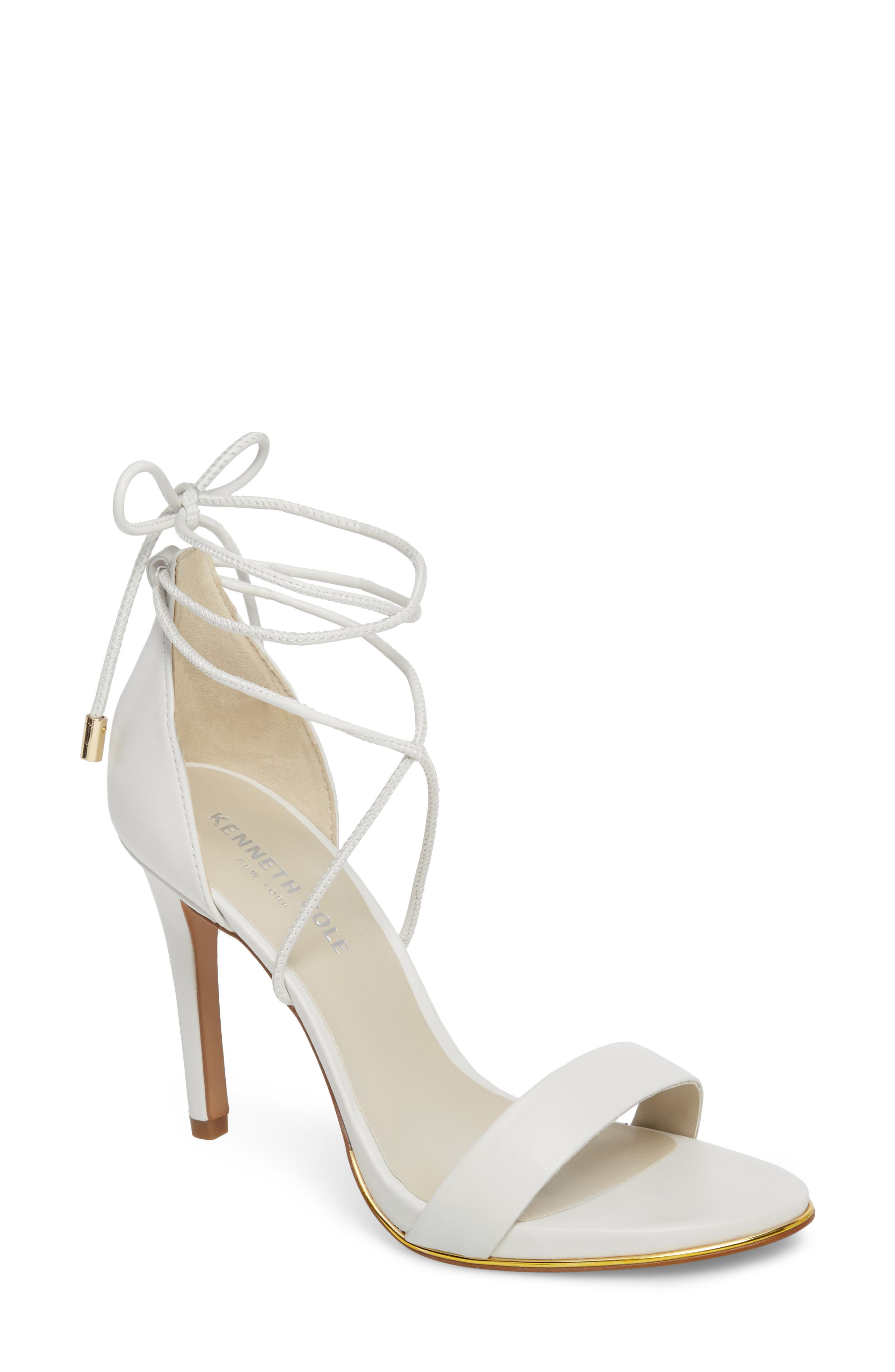 Berry Wraparound Sandal, Main, color, WHITE LEATHER