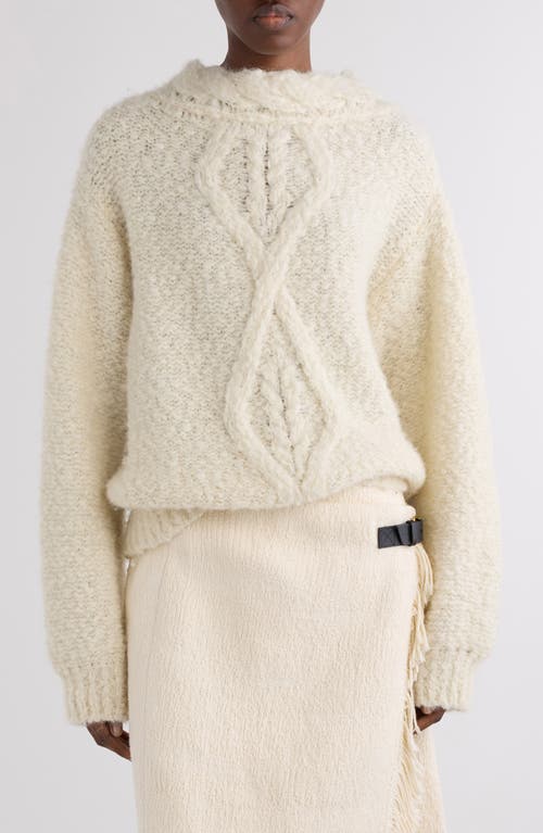 Isabel Marant Romane Irish Funnel-neck Alpaca Sweater In White