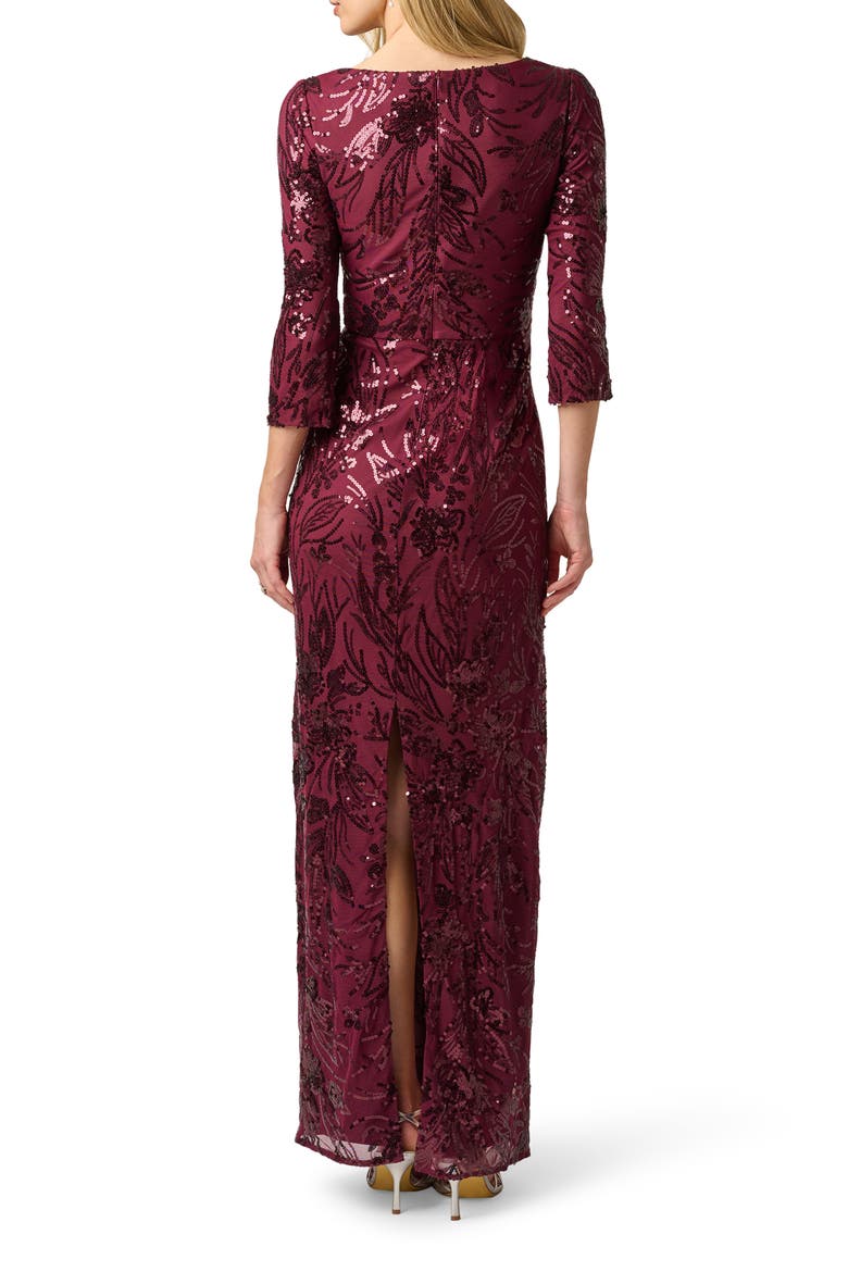Sequin Gown, Alternate, color, DEEP WINE