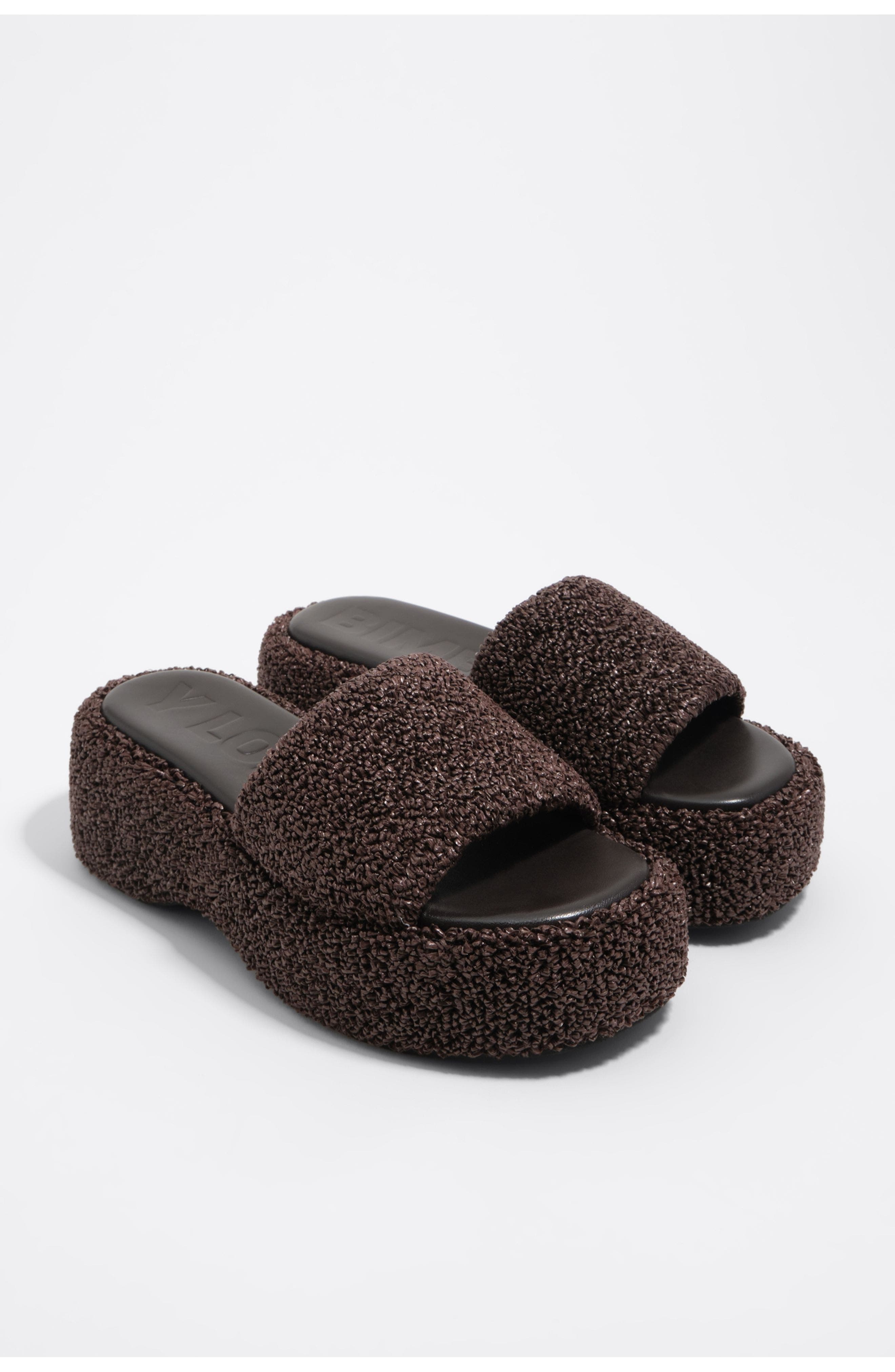 Bimba y Lola Textile High Sole Sandal, Alternate, color, Chocolate