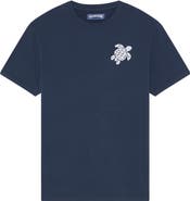 Vilebrequin Men Organic Cotton T-shirt Big Turtle Embroidery