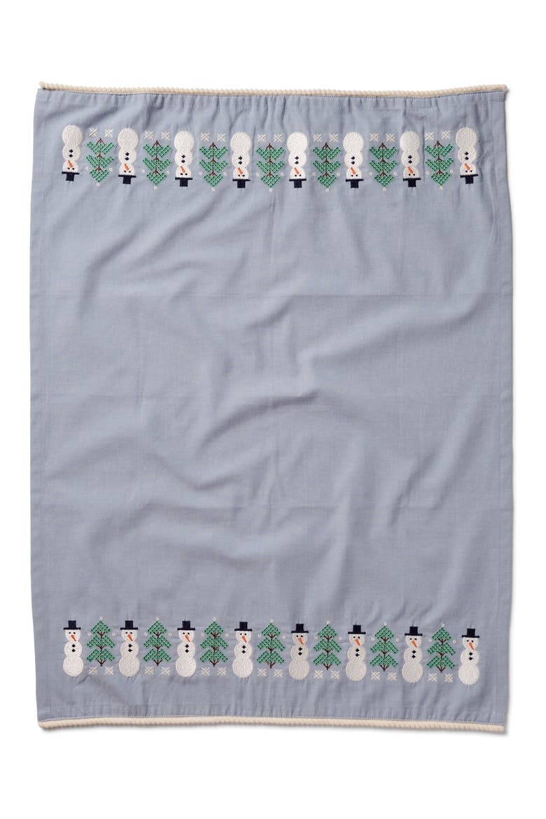 Snowman Cotton Tea Towel, Main, color, SNOWMAN