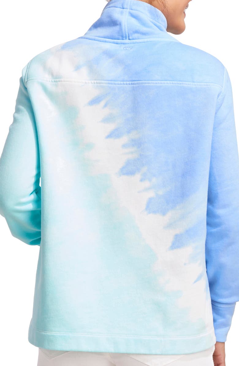 vineyard vines Wave Tie-Dye Cotton Funnel Neck Sweatshirt, Alternate, color, 