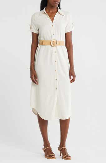 ZOE AND CLAIRE Belted Shirtdress
