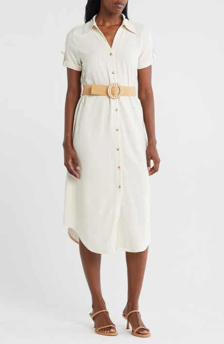 ZOE AND CLAIRE Belted Shirtdress