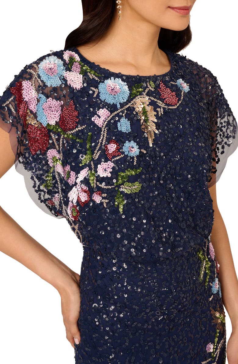 Adrianna Papell Beaded Mermaid Gown, Alternate, color, 