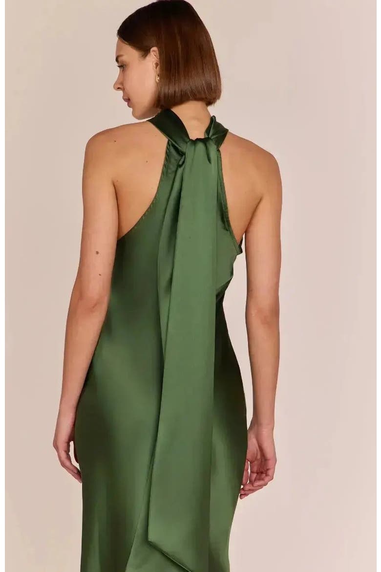 Roma Halter Neck Dress, Alternate, color, Olive Green