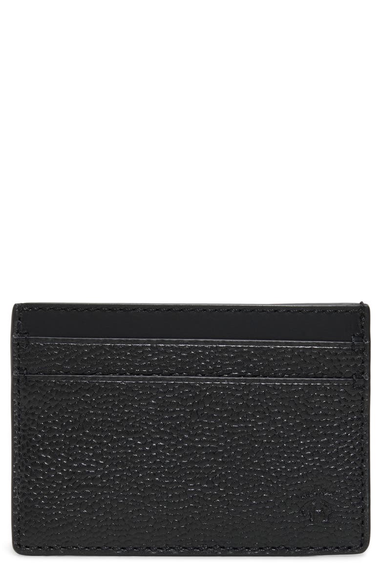 Brooks Brothers Portland Leather Card Case, Main, color, Black Pearl