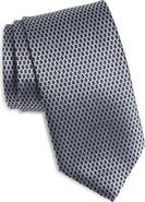 David Donahue Geometric Jacquard Silk Tie