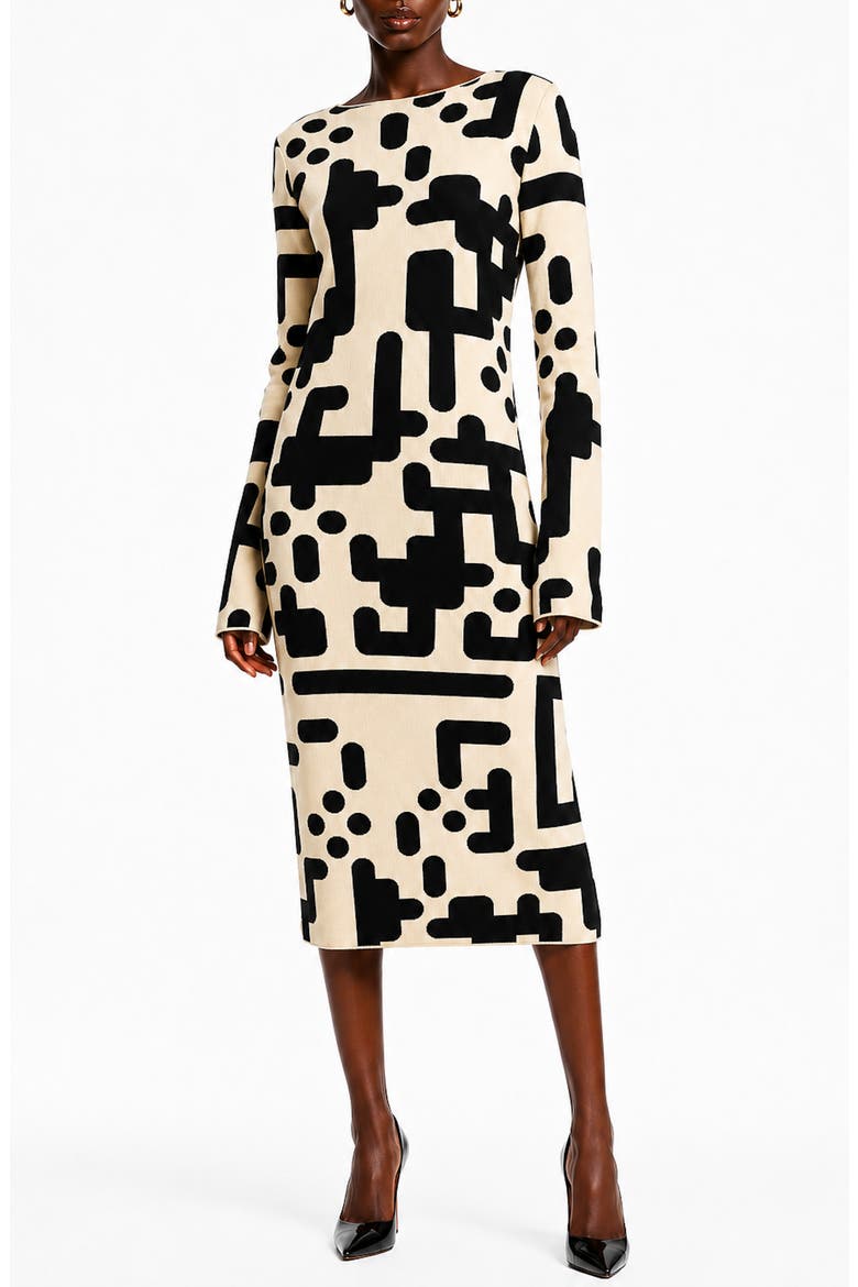 Boat Neck Sweater Dress, Main, color, BEIGE