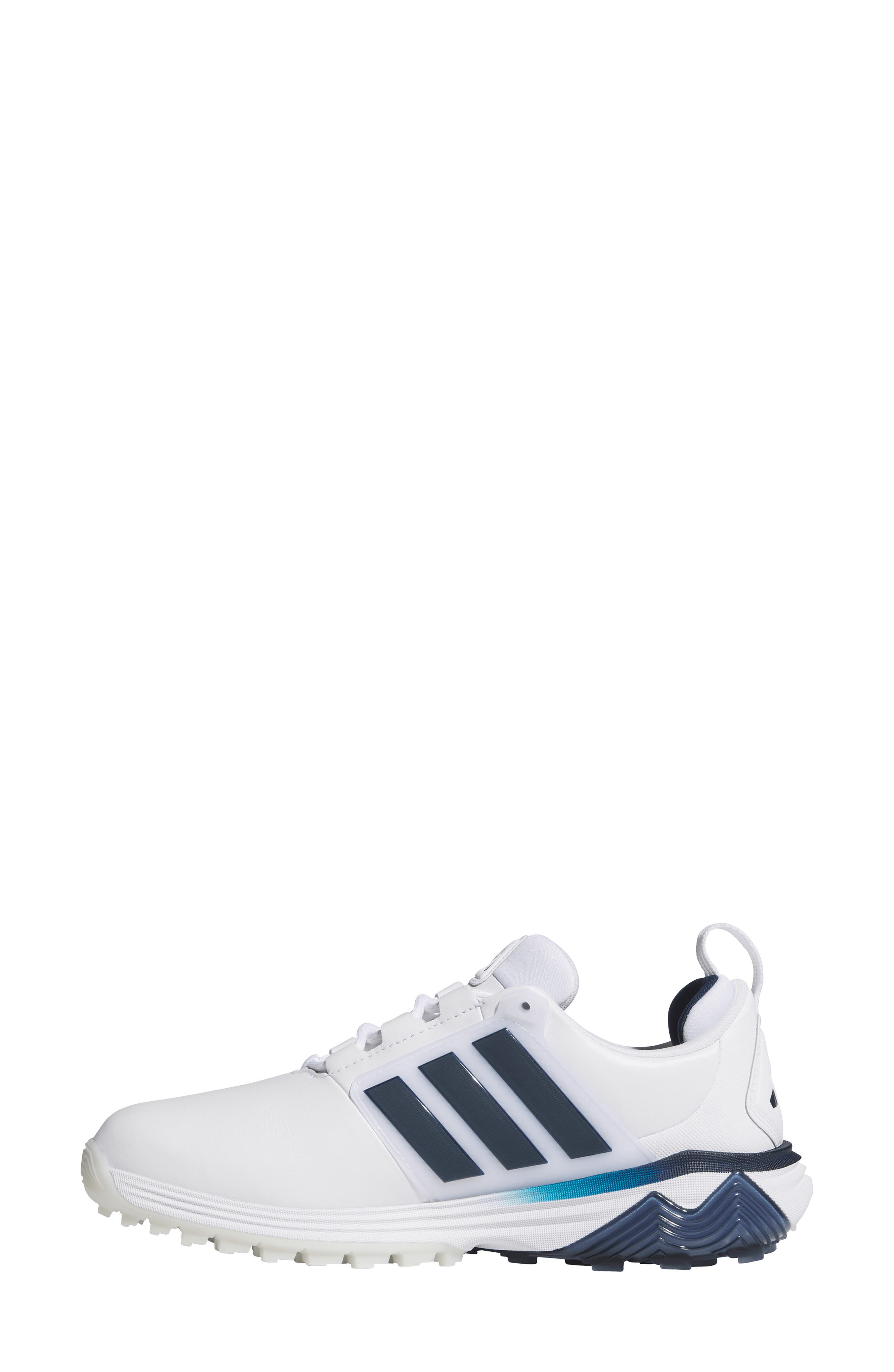 Adipower 26 Spikeless Golf Shoe, Alternate, color, WHITE/ COBALT NAVY/ WHITE