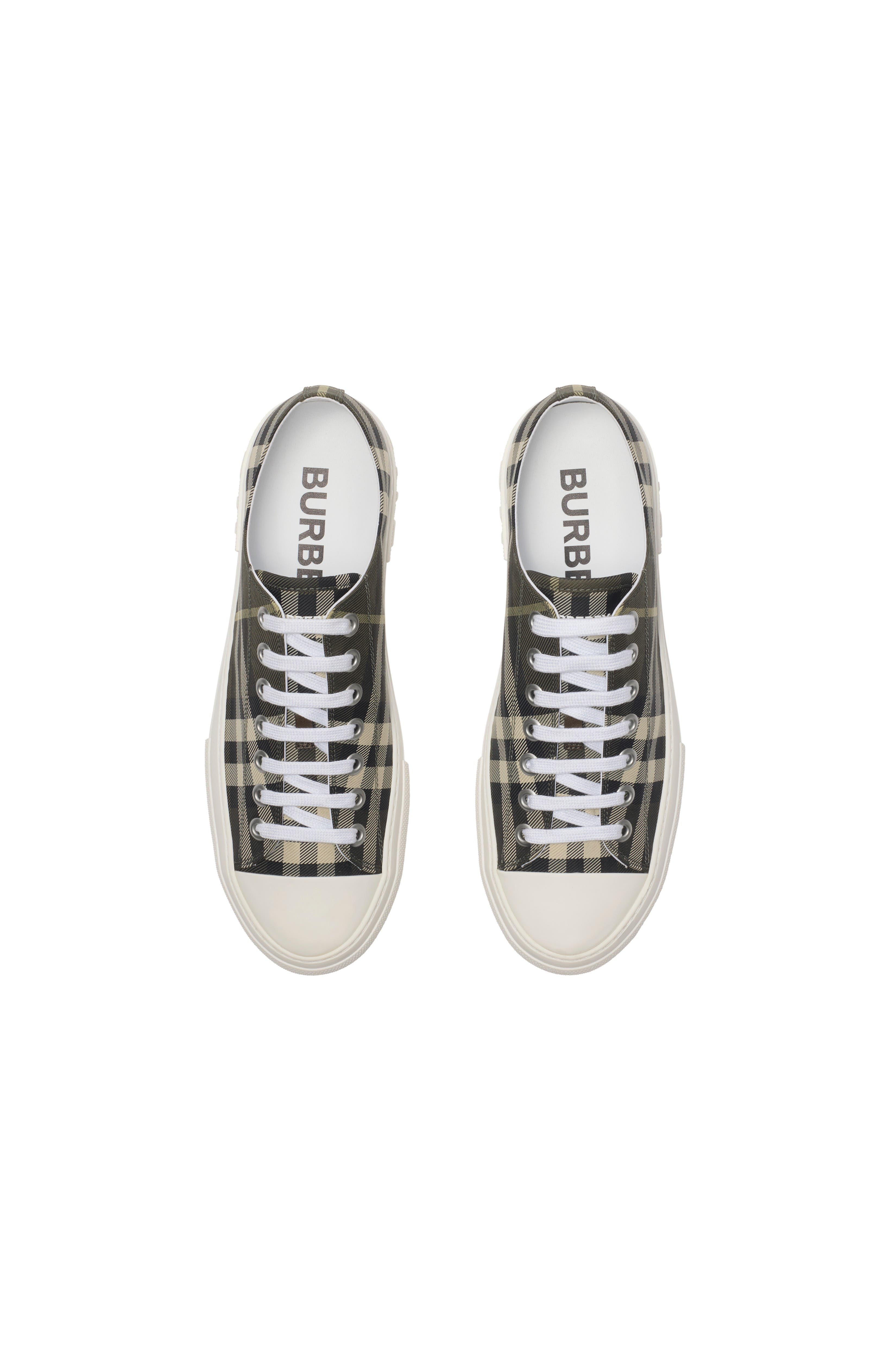 Burberry Check Nylon Blend Sneakers, Alternate, color, Thicket Brown