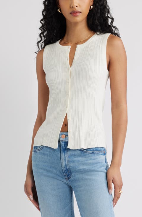 Button Front Rib Tank