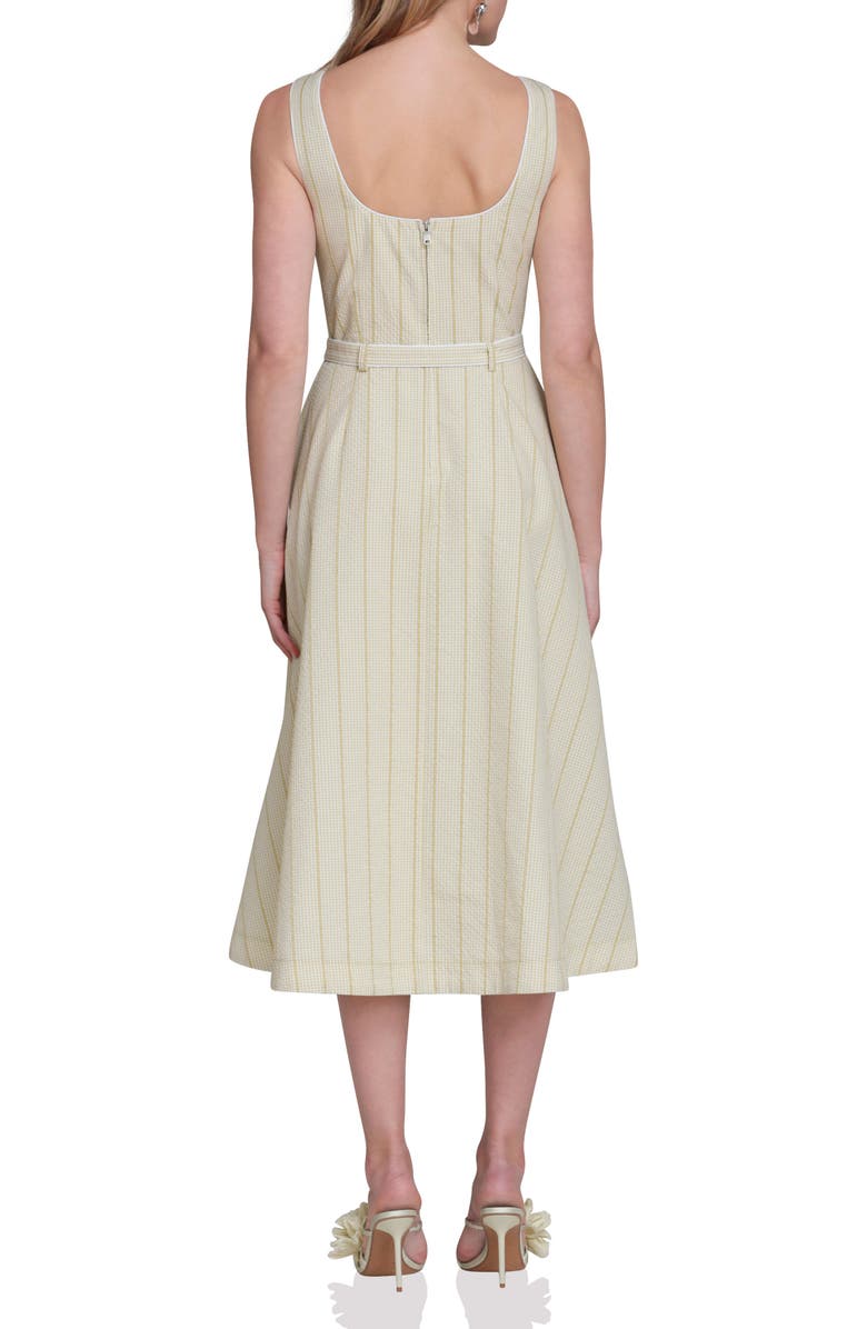 Avec Les Filles Bustier Gingham Stripe Sundress, Alternate, color, Avocado Gingham