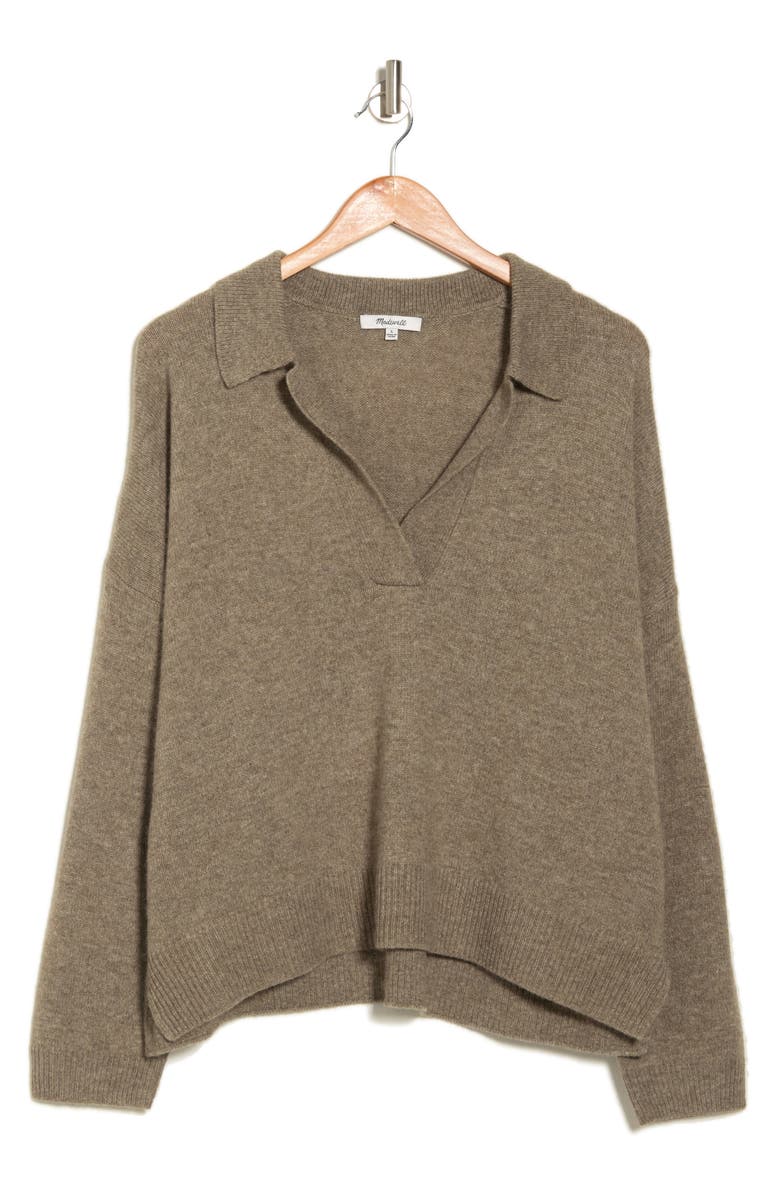 Madewell Polo Henley Wool Blend Pullover Sweater, Main, color,