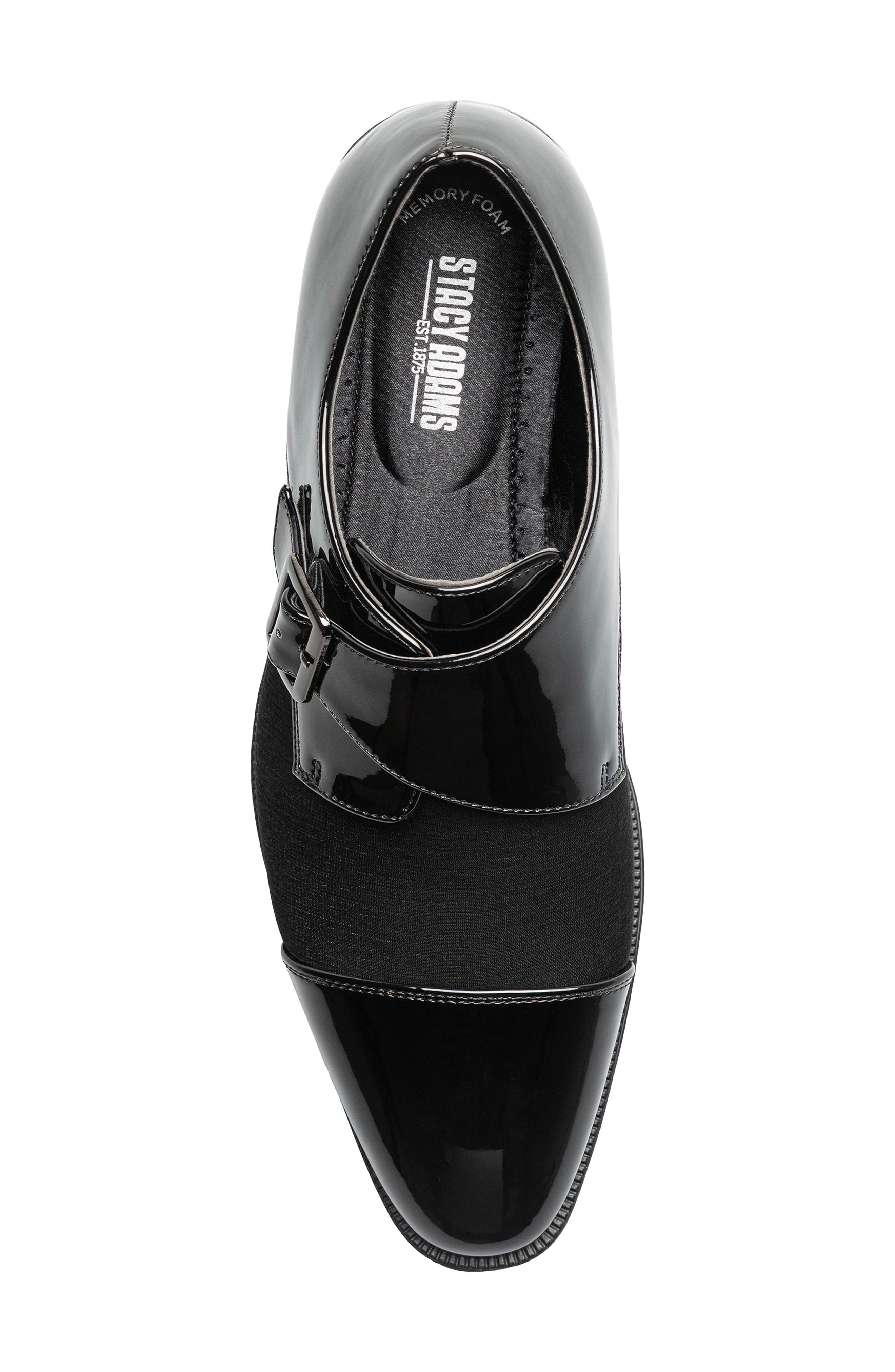 Sutherland Cap Toe Monk Strap Shoe, Alternate, color, BLACK