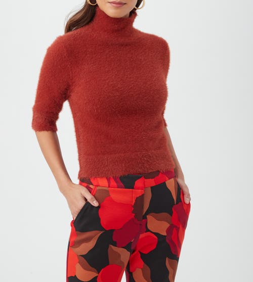 Trina Turk Mali Fuzzy Sweater In Mahogany