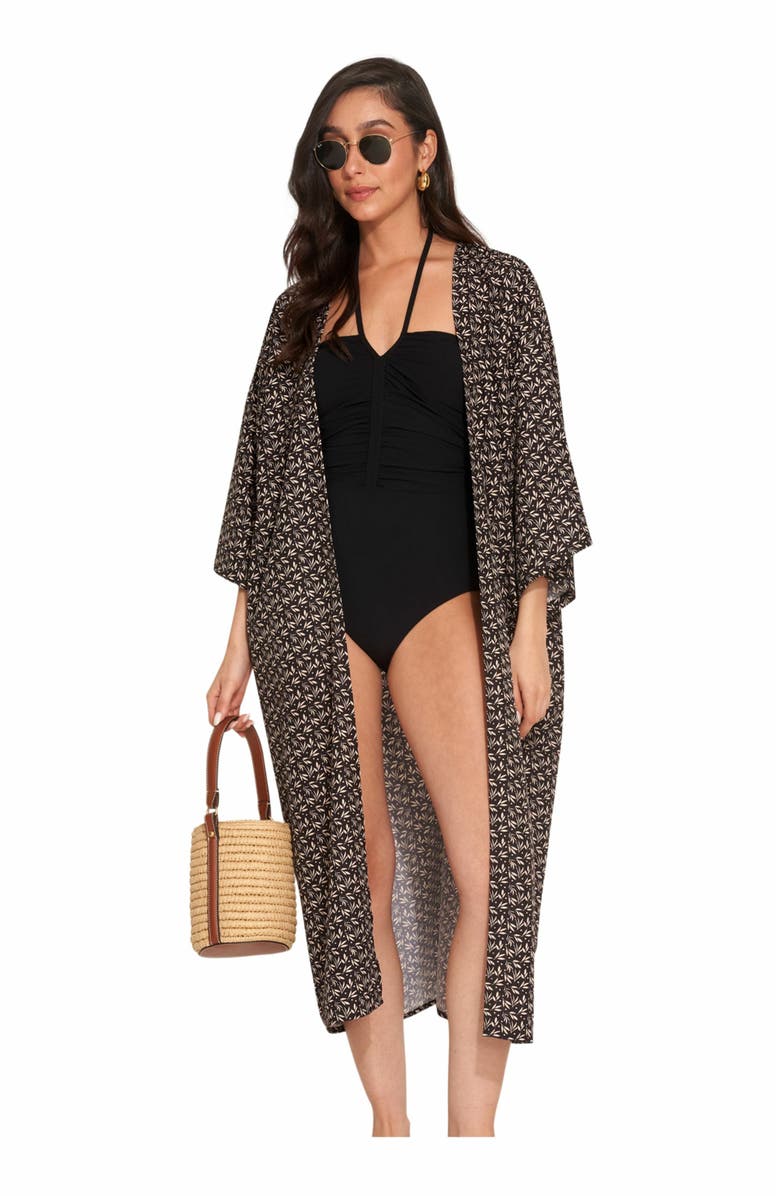 Gottex Beach Life MIKA SHORT SLEEVES SWIM COVER UP KIMONO, Alternate, color, 