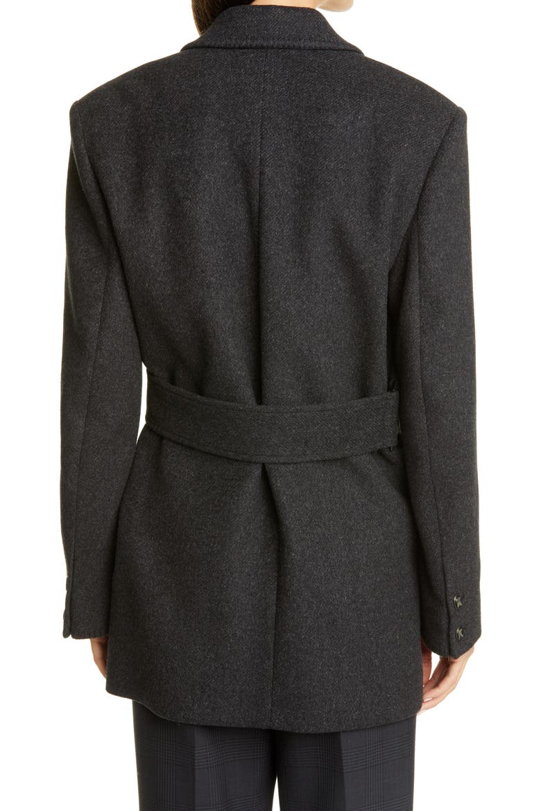 Belted Wool Blend Blazer, Alternate, color, PHANTOM