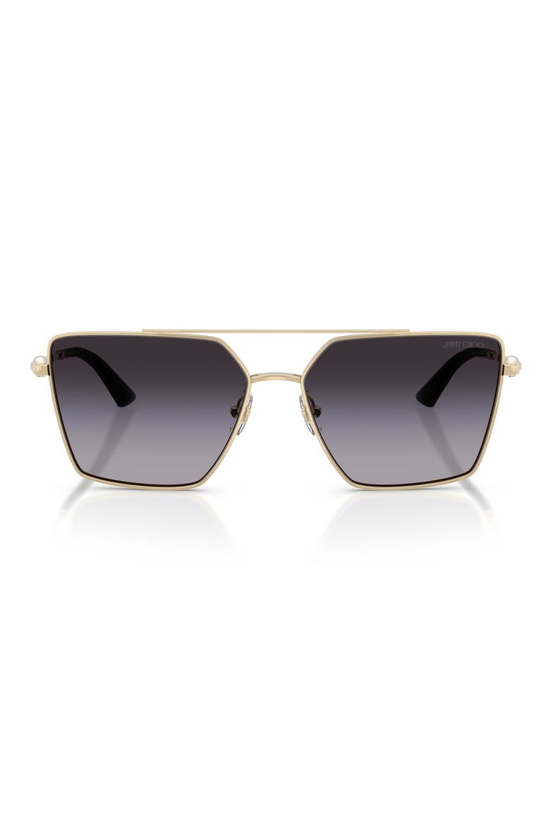Joss 58mm Gradient Square Sunglasses, Main, color, PALE GOLD / GREY GRADIENT