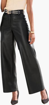 LASCANA Faux Leather Wide Leg Pants