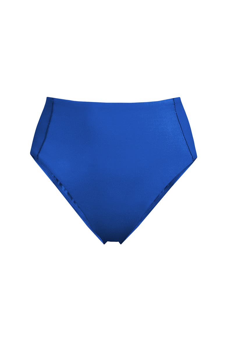 Tugless QuickDry High Waisted High Leg Bikini Bottoms, Alternate, color, Bright Cobalt Blue