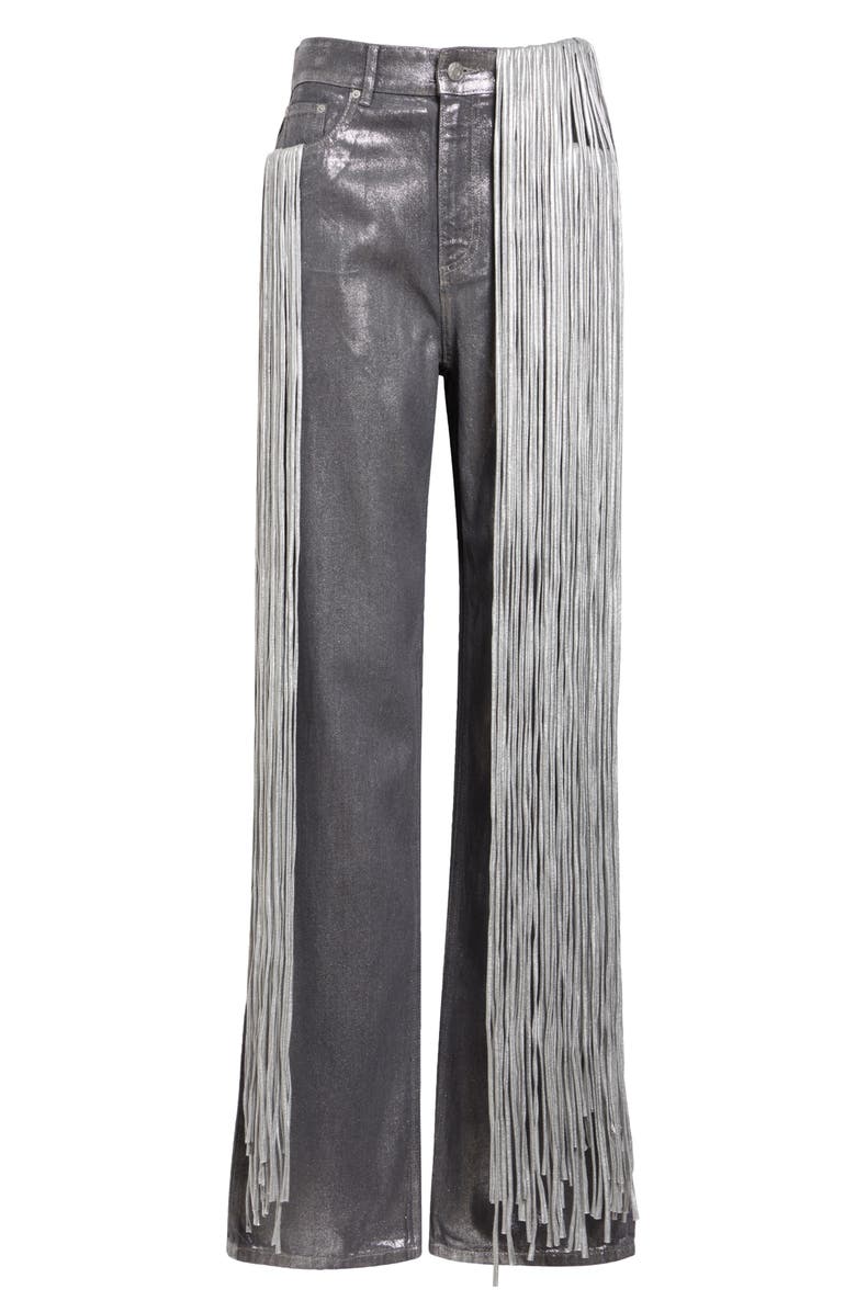 Area Metallic Fringe Straight Leg Jeans, Alternate, color, 