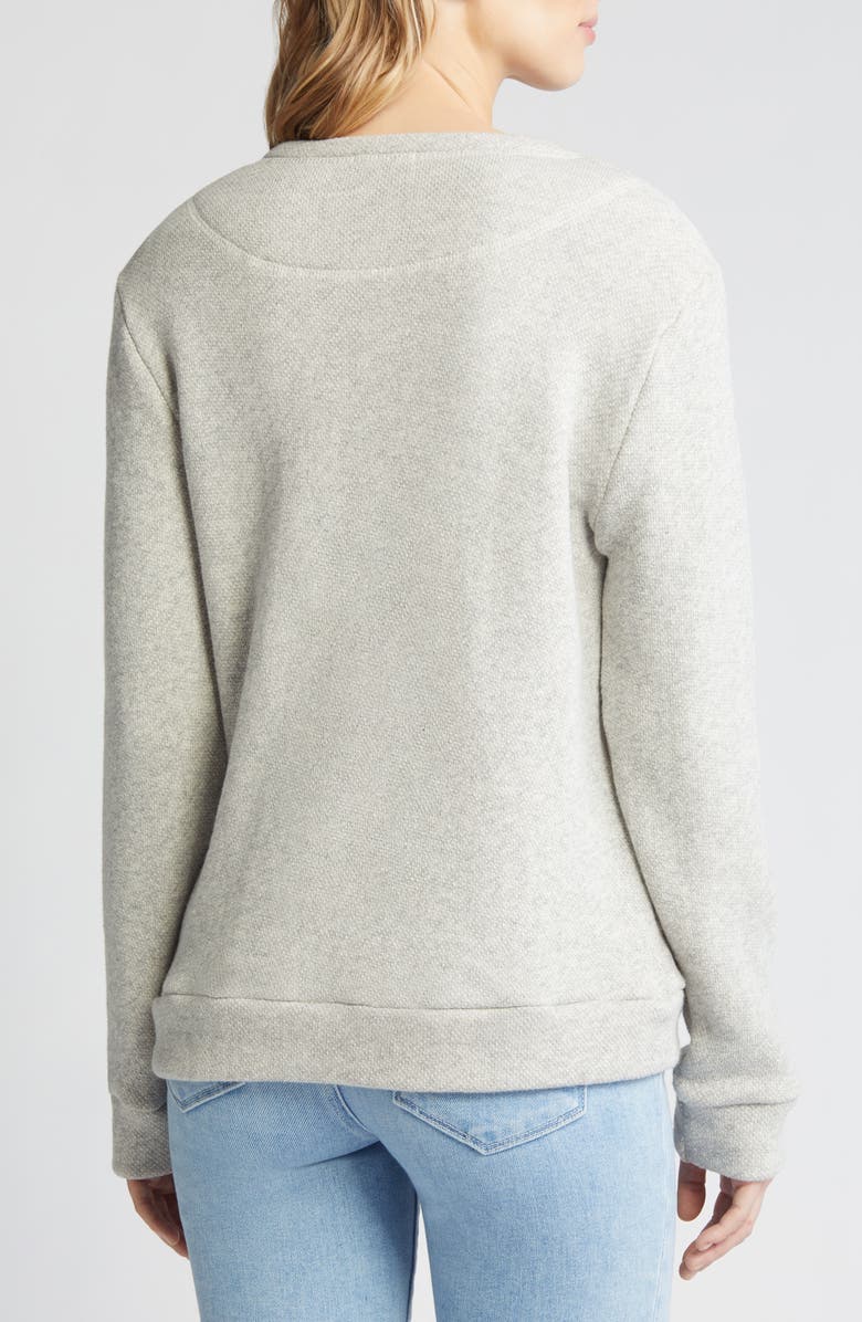 Loveappella Cotton Crewneck Sweatshirt, Alternate, color, Gray