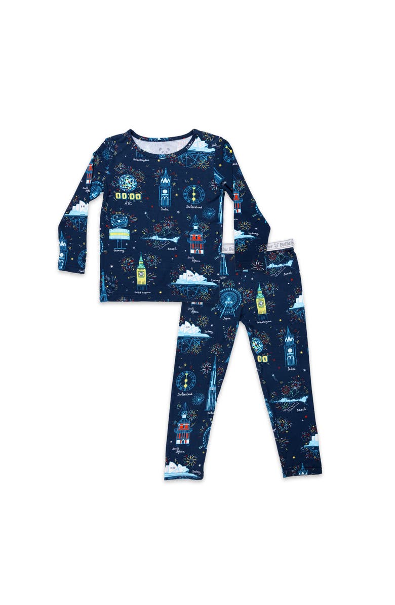 Bellabu Bear Kids' Worldwide Countdown Set of 2 Piece Pajamas, Main, color,