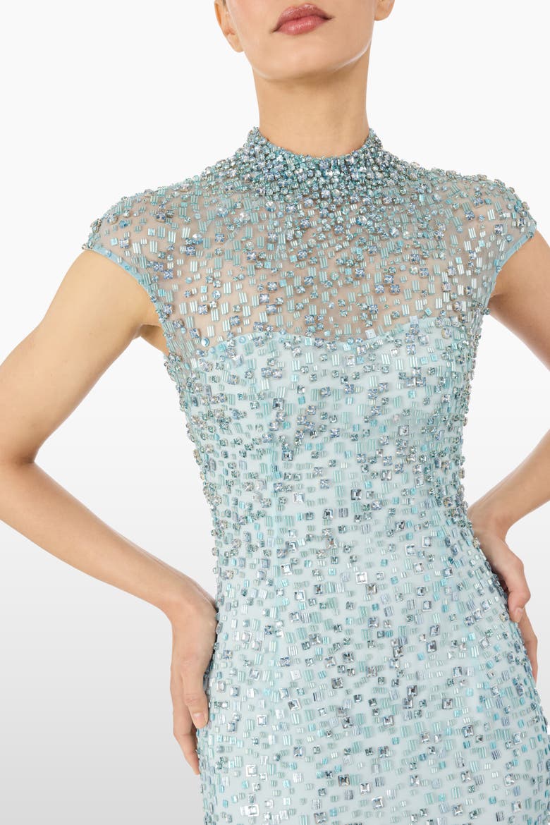 Treasure Beaded Maxi Dress, Alternate, color, Alice Blue