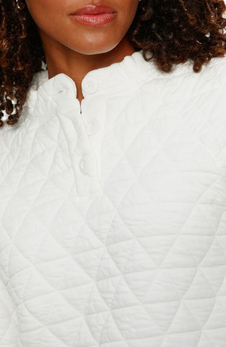 Sanctuary Quilted Sweatshirt, Alternate, color, Chalk White