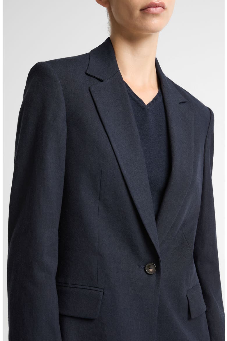 One-Button Linen Blend Blazer, Alternate, color, COASTAL