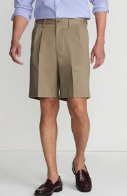 Lands
 End Comfort Waist Pleated 9" No Iron Chino Shorts