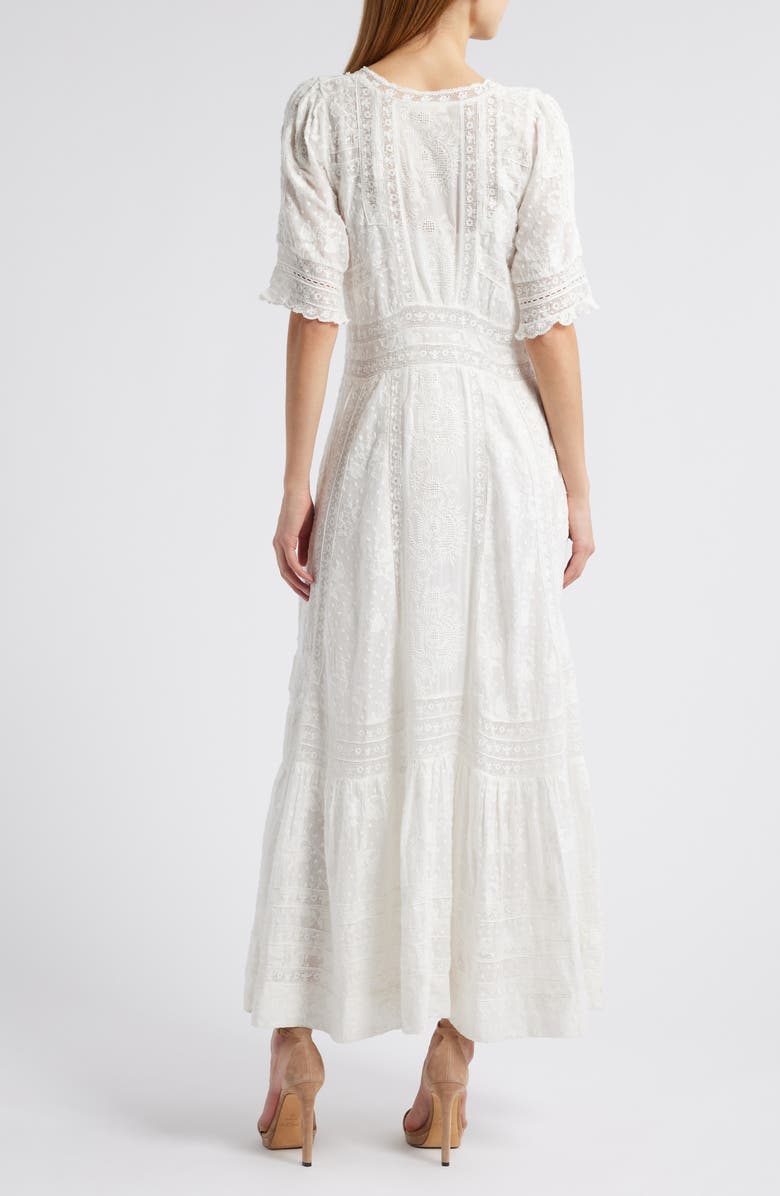 LoveShackFancy Minka Lace Maxi Dress, Alternate, color, True White