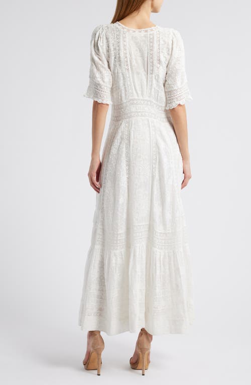 Loveshackfancy Minka Mixed Lace Cotton Maxi Dress In True White