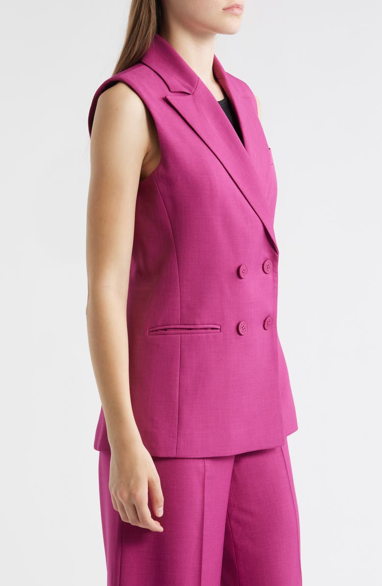 Tahari ASL Longline Vest, Alternate, color, Wild Berry