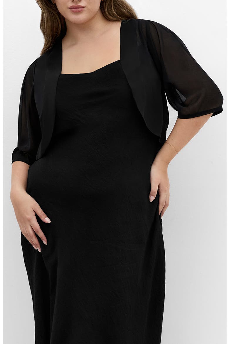 Chiffon Shrug, Main, color, BLACK