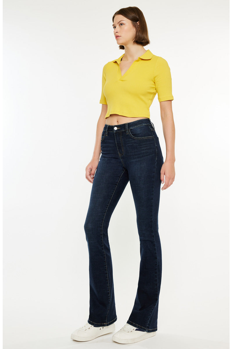 Avery Essentials High Rise Bootcut Stretch Jeans, Alternate, color, Dark Wash