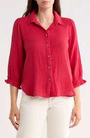 Trove New York Sunset Cotton Gauze Button-Up Shirt