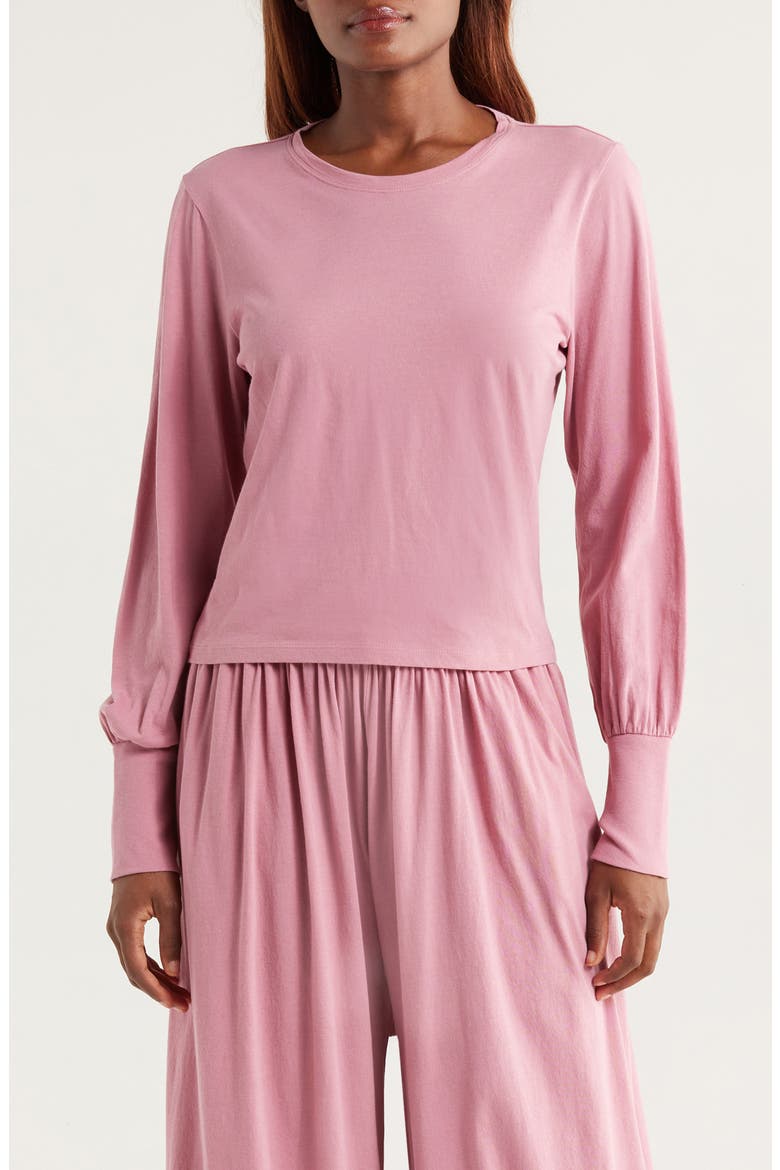 Organic Pima Cotton Lounge T-Shirt, Main, color, CLARION ROSE