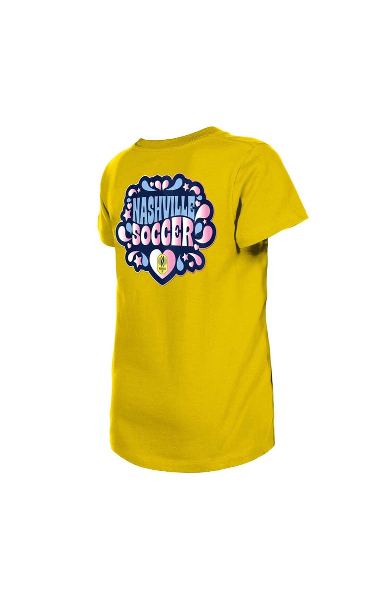 5TH AND OCEAN BY NEW ERA Girls Youth 5th & Ocean by New Era Yellow Nashville SC Color Changing T-Shirt, Alternate, color, 