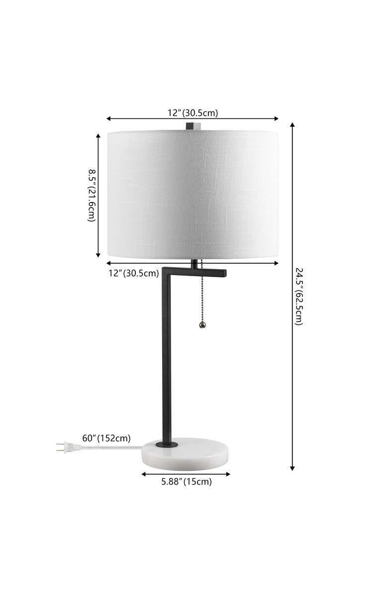 JONATHAN Y Alyssa 24.5" Metal/Marble LED Table Lamp, Brass Gold/White, Alternate, color, Black