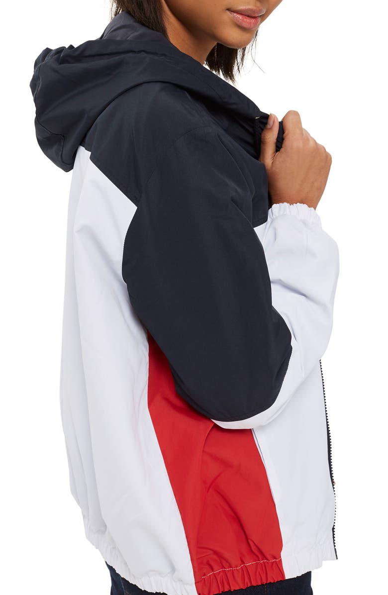Topshop Colorblock Windbreaker Jacket, Alternate, color,