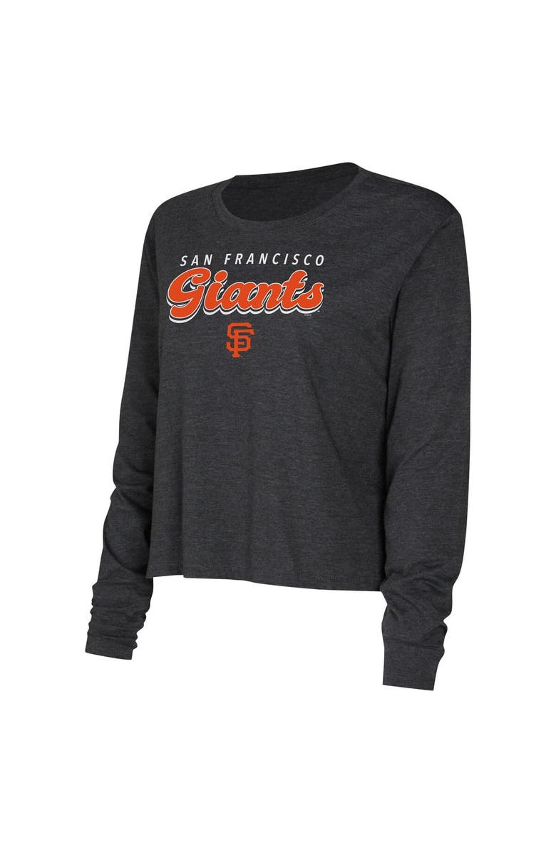 CONCEPTS SPORT Women's Concepts Sport Black San Francisco Giants Meter Knit Long Sleeve T-Shirt & Shorts Set, Alternate, color,