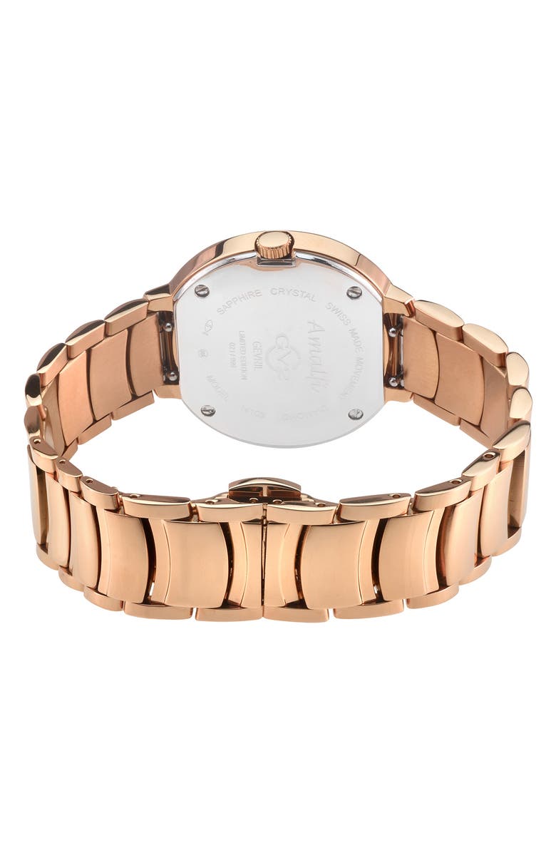 GEVRIL Amalfi Mother-of-Pearl Swiss Diamond Watch, 34mm - 0.04ct., Alternate, color, Rose Gold