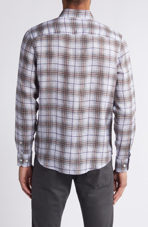 Bugatchi Karl Linen Button-up Shirt In Dusty Blue