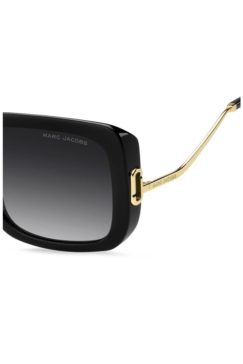 57mm Gradient Square Sunglasses, Alternate, color, BLACK/ DARK GREY SF