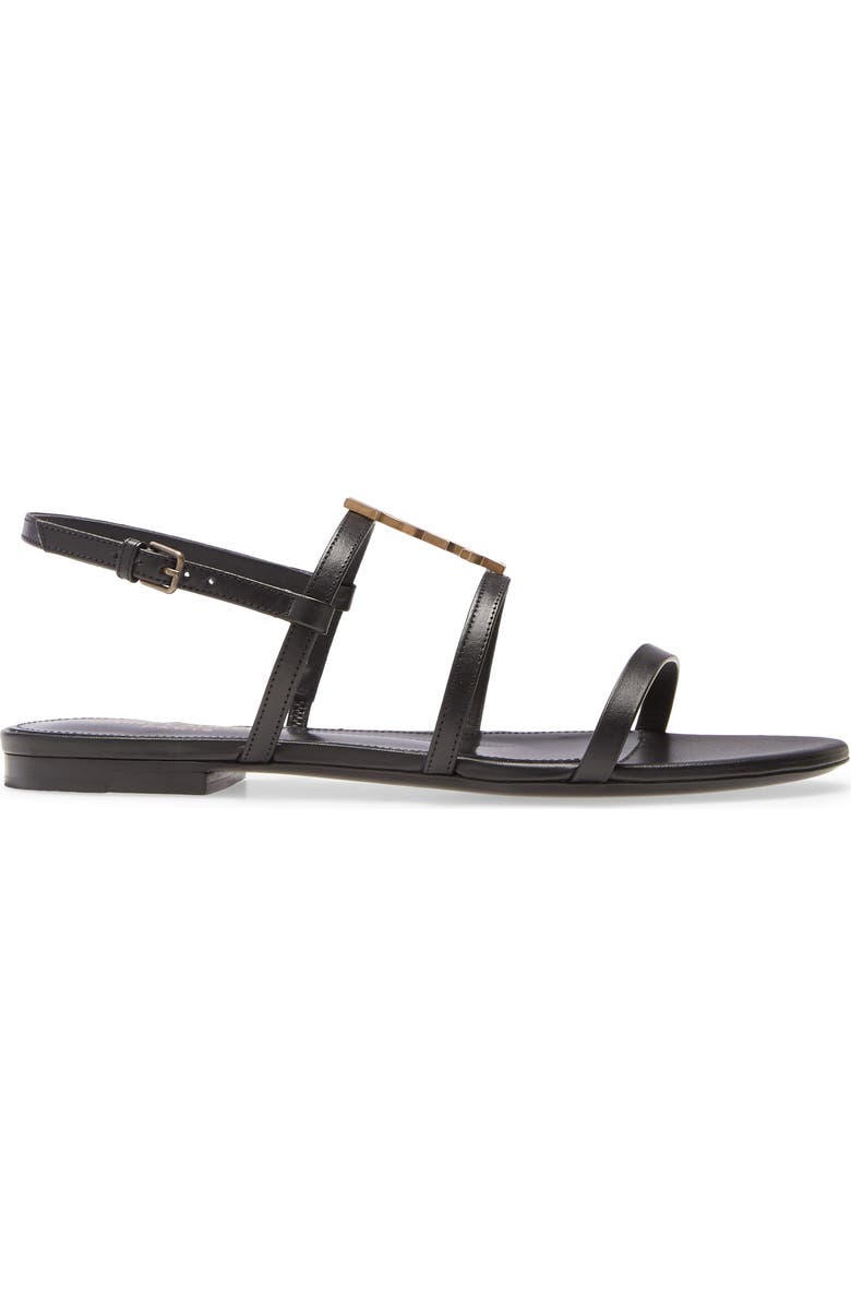 Saint Laurent Cassandra YSL Logo Strappy Sandal, Alternate, color,