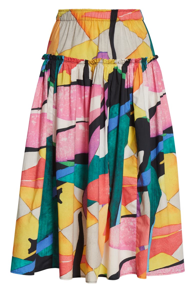 Alejandra Organic Cotton Maxi Skirt, Alternate, color, MULTI