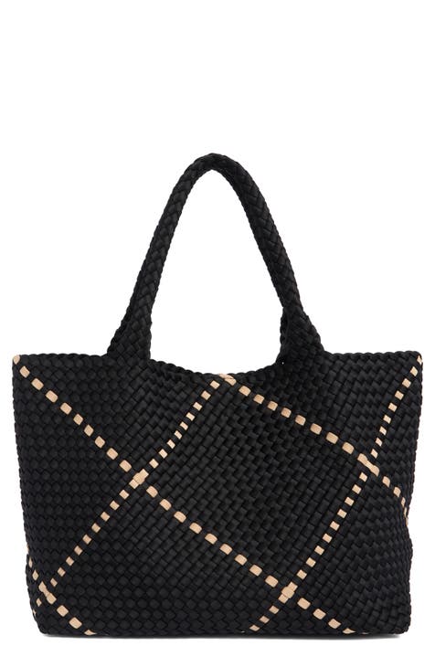 Woven Large Tote Bag & Pouch Set